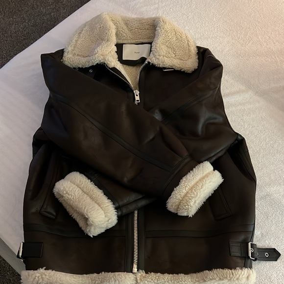 DUNST - Brown Loose Fit Faux-Shearling Jacket - Picture 4 of 7